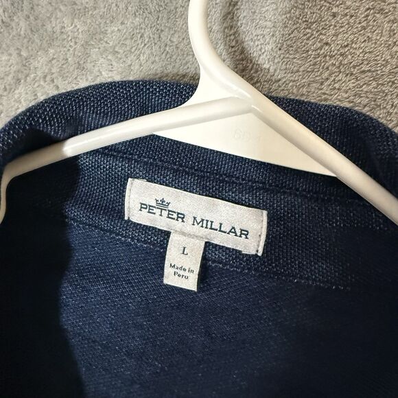 Peter Millar Jacket Mens L Blue Shaket Seaside Indigo Dyed Button Up Shirt - Picture 3 of 8